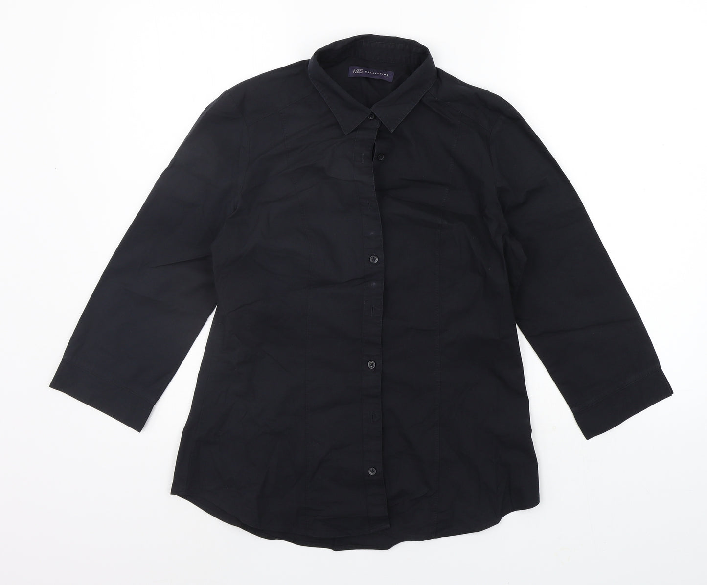 Marks and Spencer Womens Black   Basic Button-Up Size 10