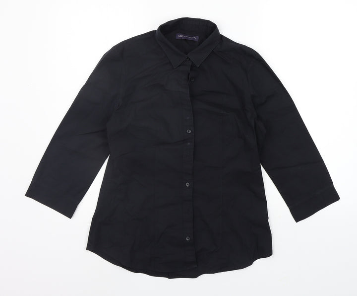 Marks and Spencer Womens Black   Basic Button-Up Size 10