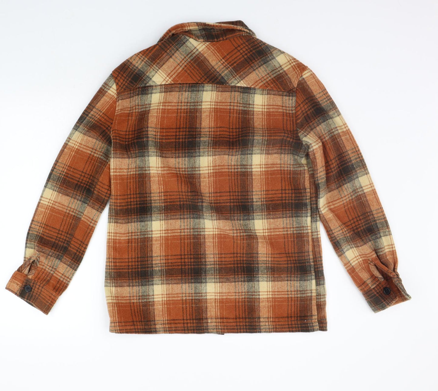 I SAW IT FIRST Womens Beige Check  Basic Button-Up Size 8