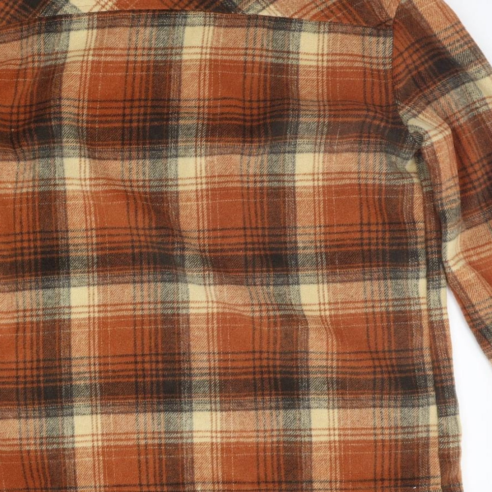 I SAW IT FIRST Womens Beige Check  Basic Button-Up Size 8