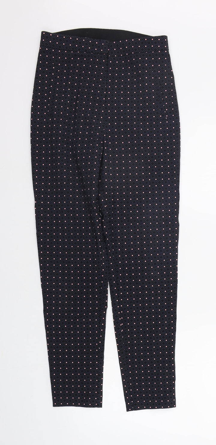 F&F Womens Blue Polka Dot Jegging Leggings Size 8 L28 in - Elasticated Waist