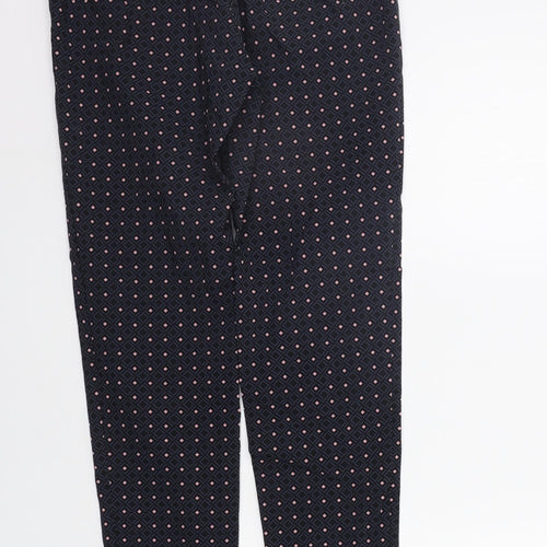 F&F Womens Blue Polka Dot  Jegging Leggings Size 8 L28 in - Elasticated Waist
