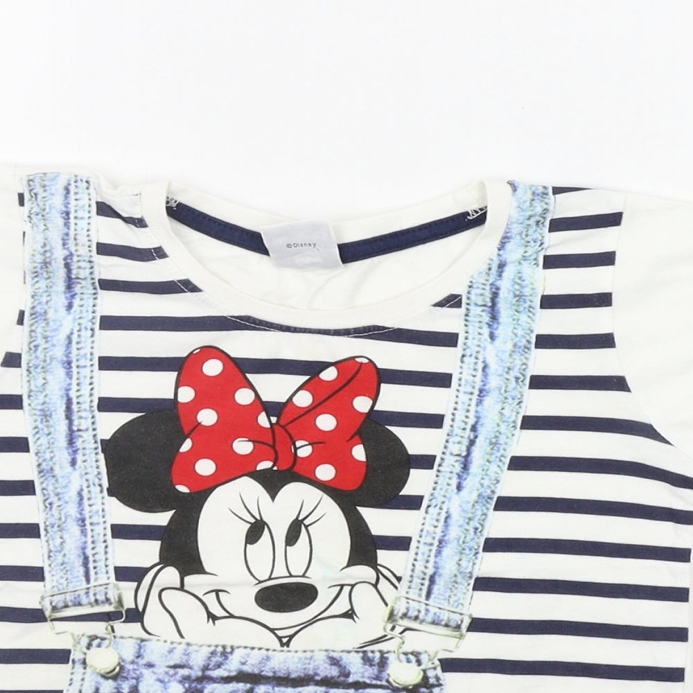 Disney Girls White   Basic T-Shirt Size 5-6 Years  - MICKEY MOUSE