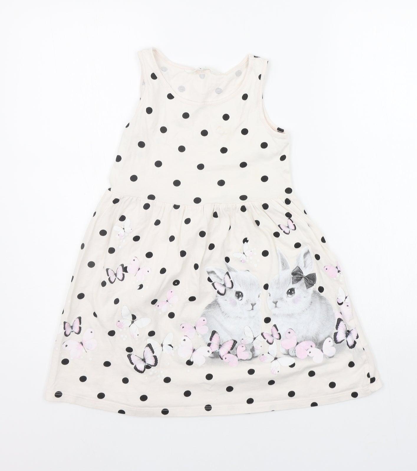 H&M Girls Beige Polka Dot  A-Line  Size 7-8 Years