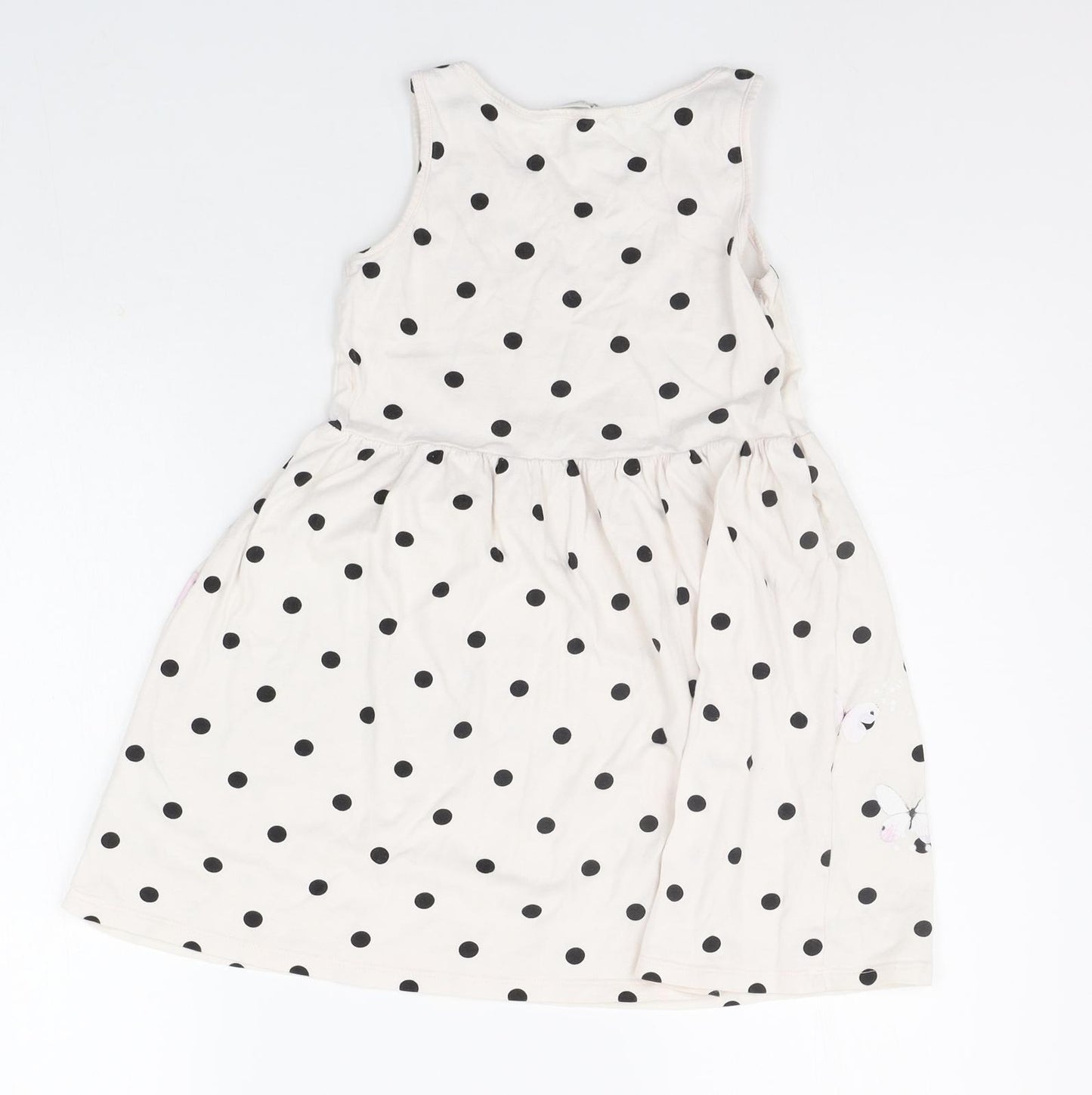 H&M Girls Beige Polka Dot  A-Line  Size 7-8 Years