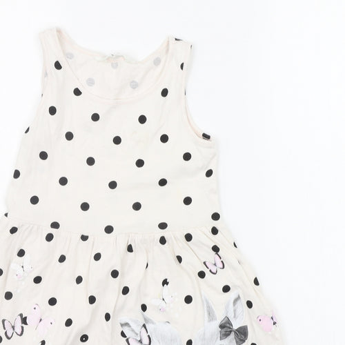 H&M Girls Beige Polka Dot  A-Line  Size 7-8 Years