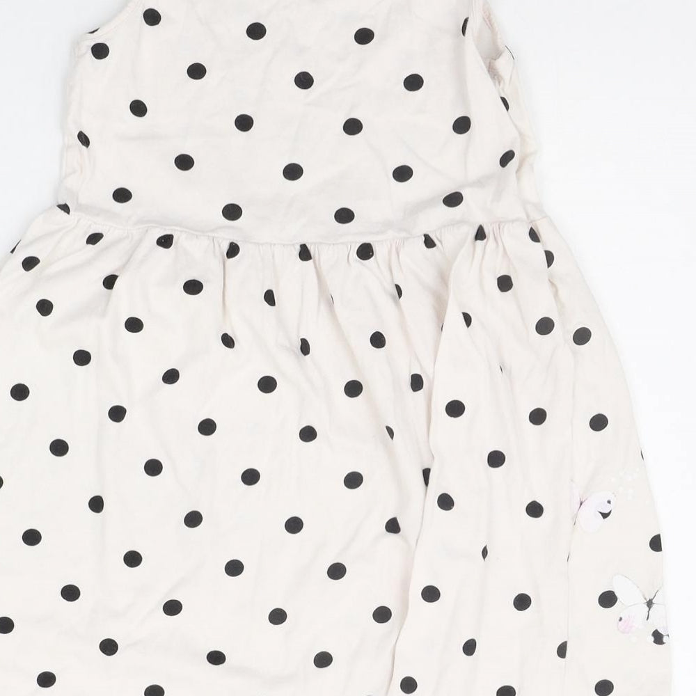 H&M Girls Beige Polka Dot  A-Line  Size 7-8 Years