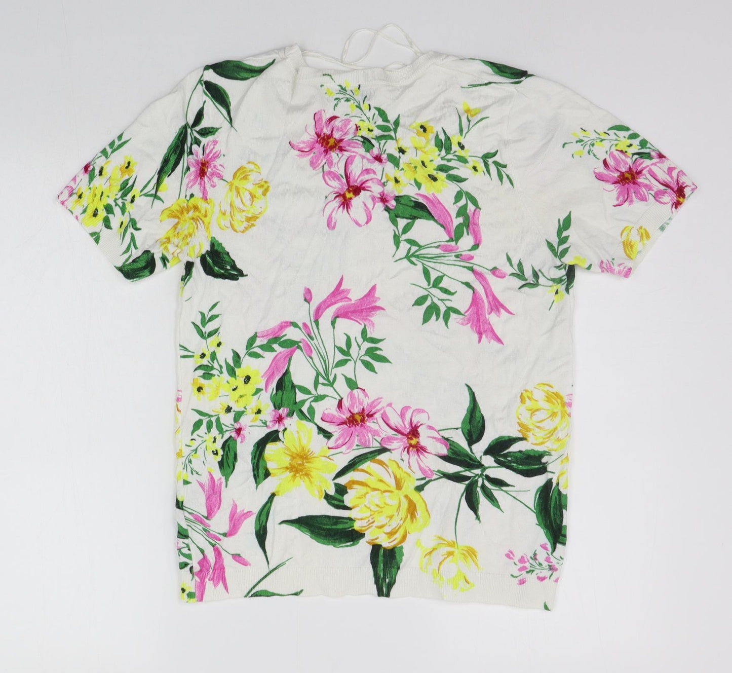 Papaya Womens White Floral  Pullover Jumper Size 12