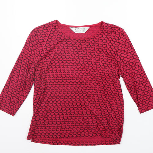 TIGI Womens Pink Geometric   T-Shirt Size 10