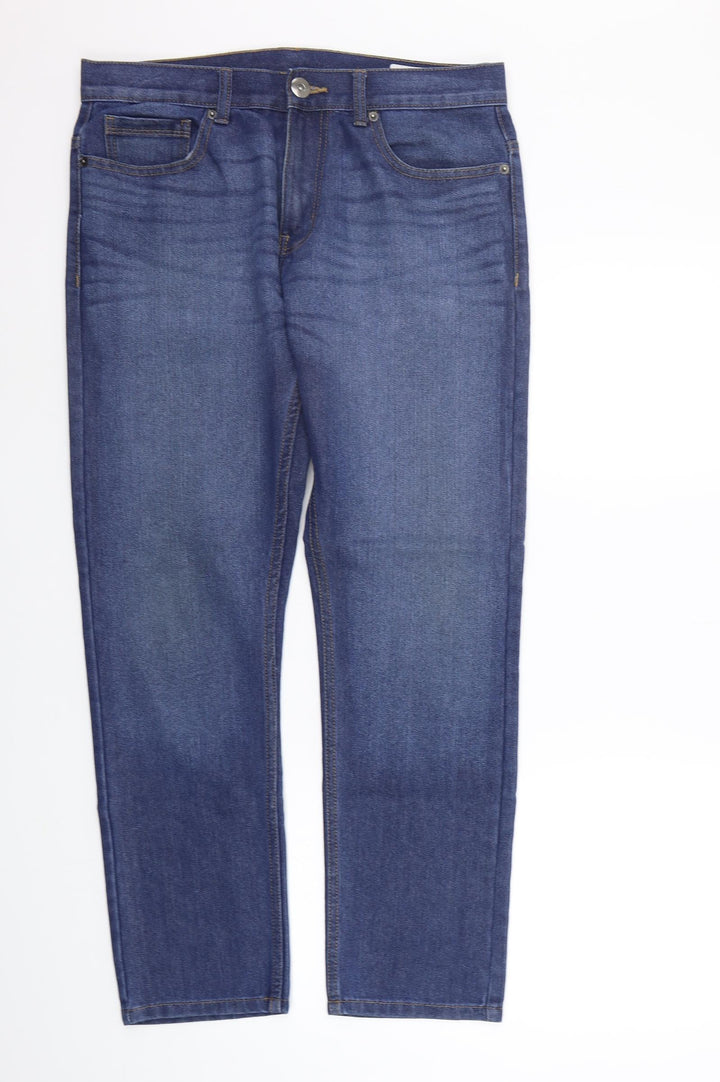 deniem co Womens Blue Straight Jeans Size 32 L30 in