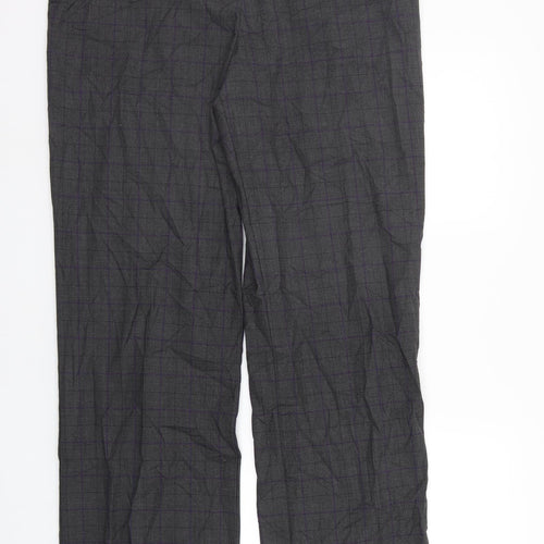 Marks and Spencer Womens Grey Check  Sweatpants Trousers Size 16 L21 in