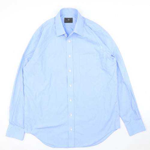 M&S Mens Blue    Button-Up Size 16