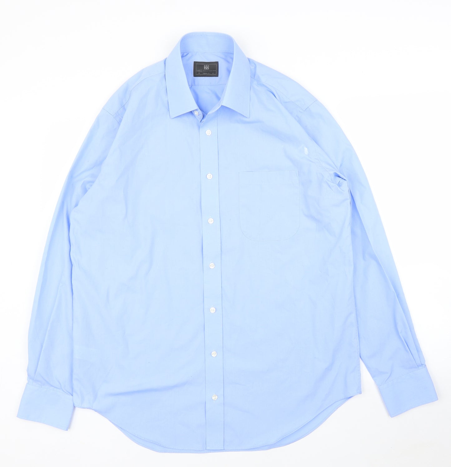 M&S Mens Blue    Button-Up Size 16