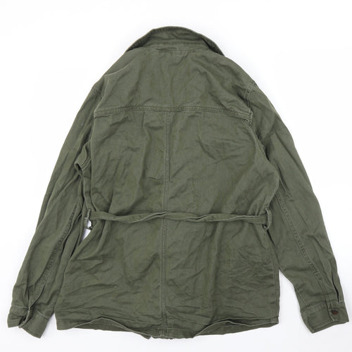 New Look Womens Green  Denim Military Jacket Coat Size 14