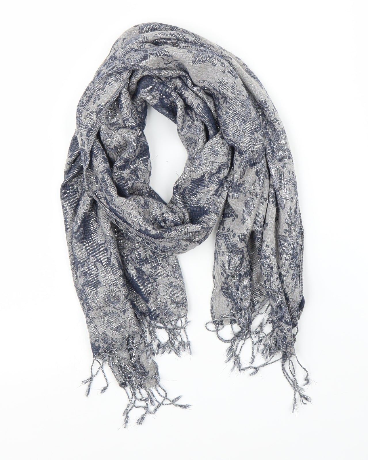 Preworn Womens Blue Floral   Scarf