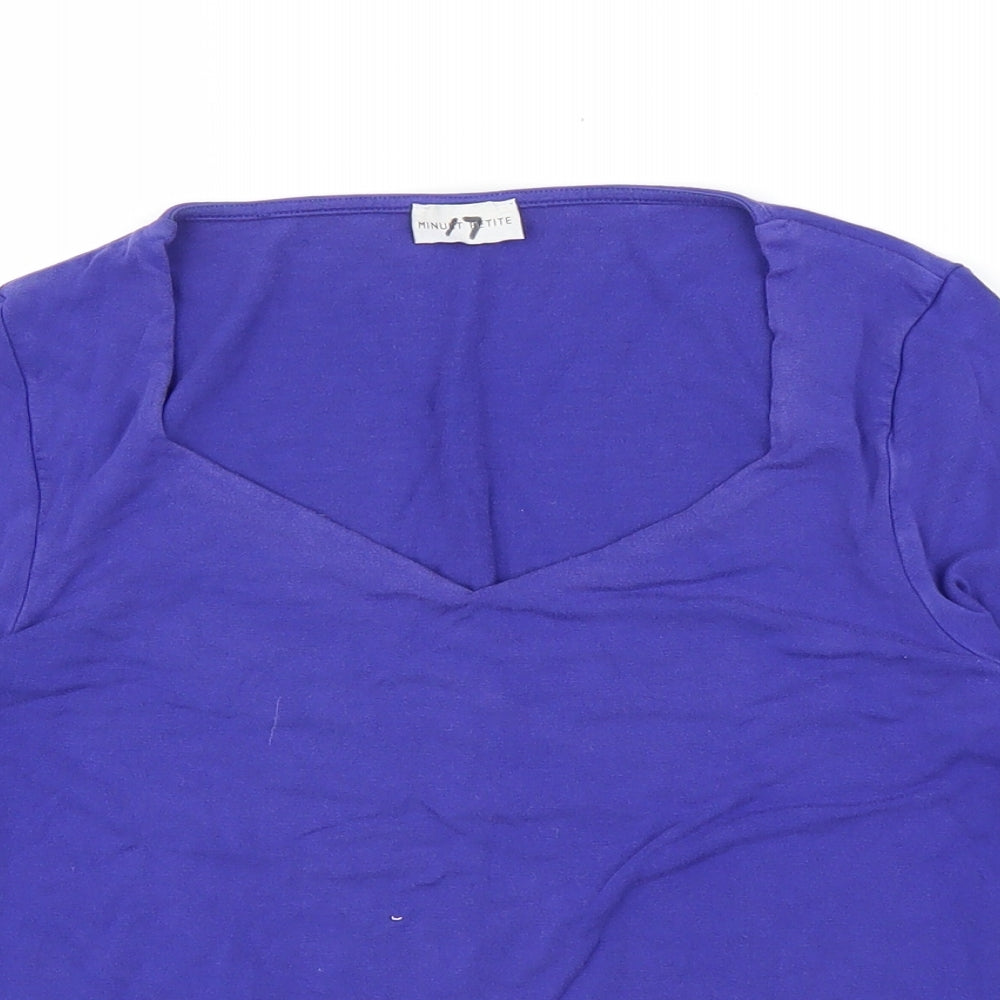 Minuet Petite Womens Blue   Basic T-Shirt Size S