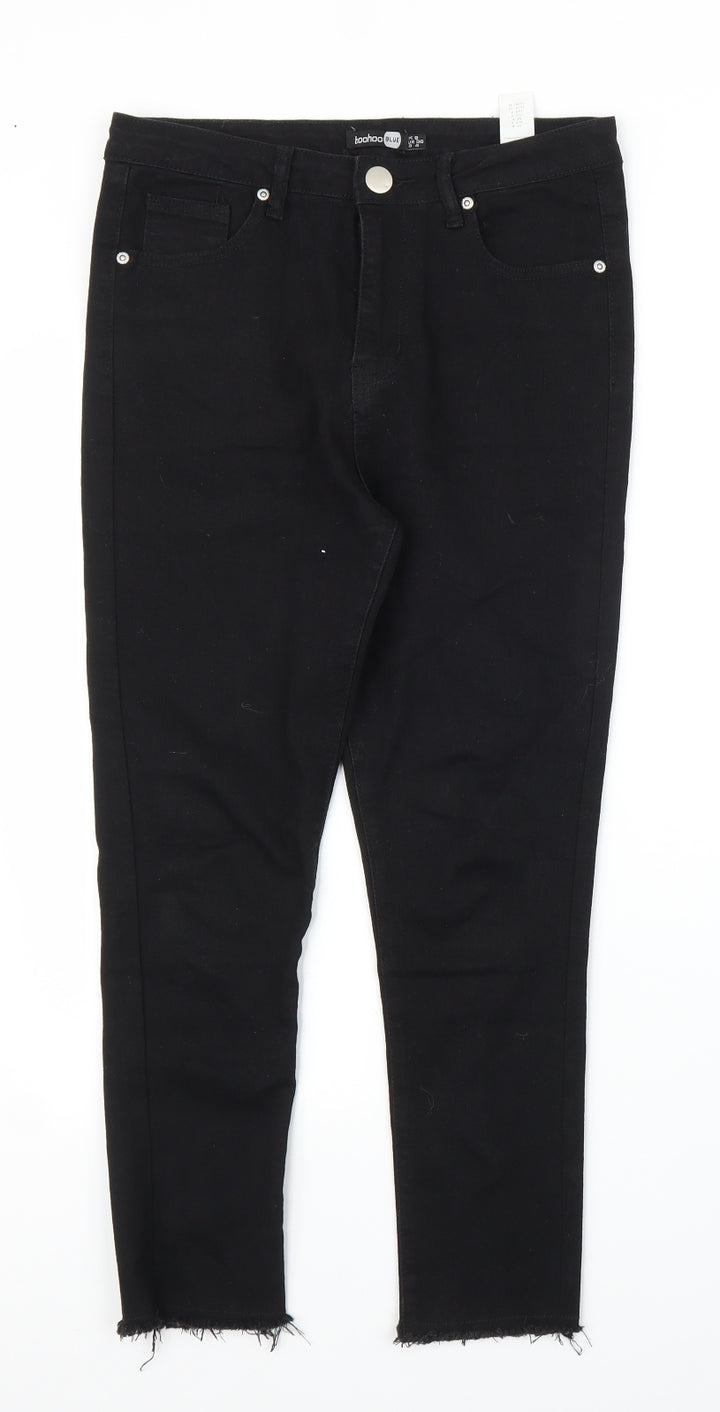 Boohoo Womens Black Denim Skinny Jeans Size 8 L23 in