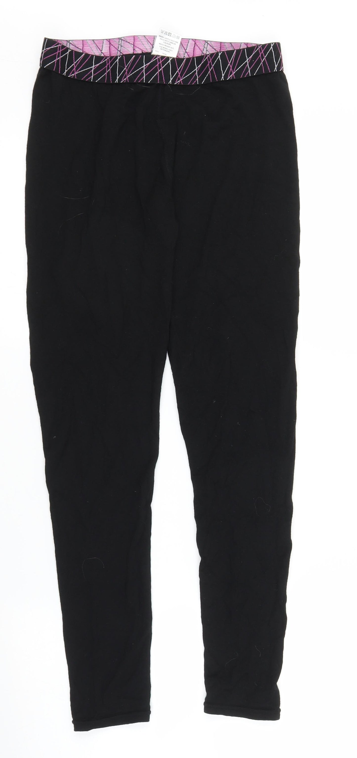 Crane Womens Black   Compression Leggings Size 10 L24 in