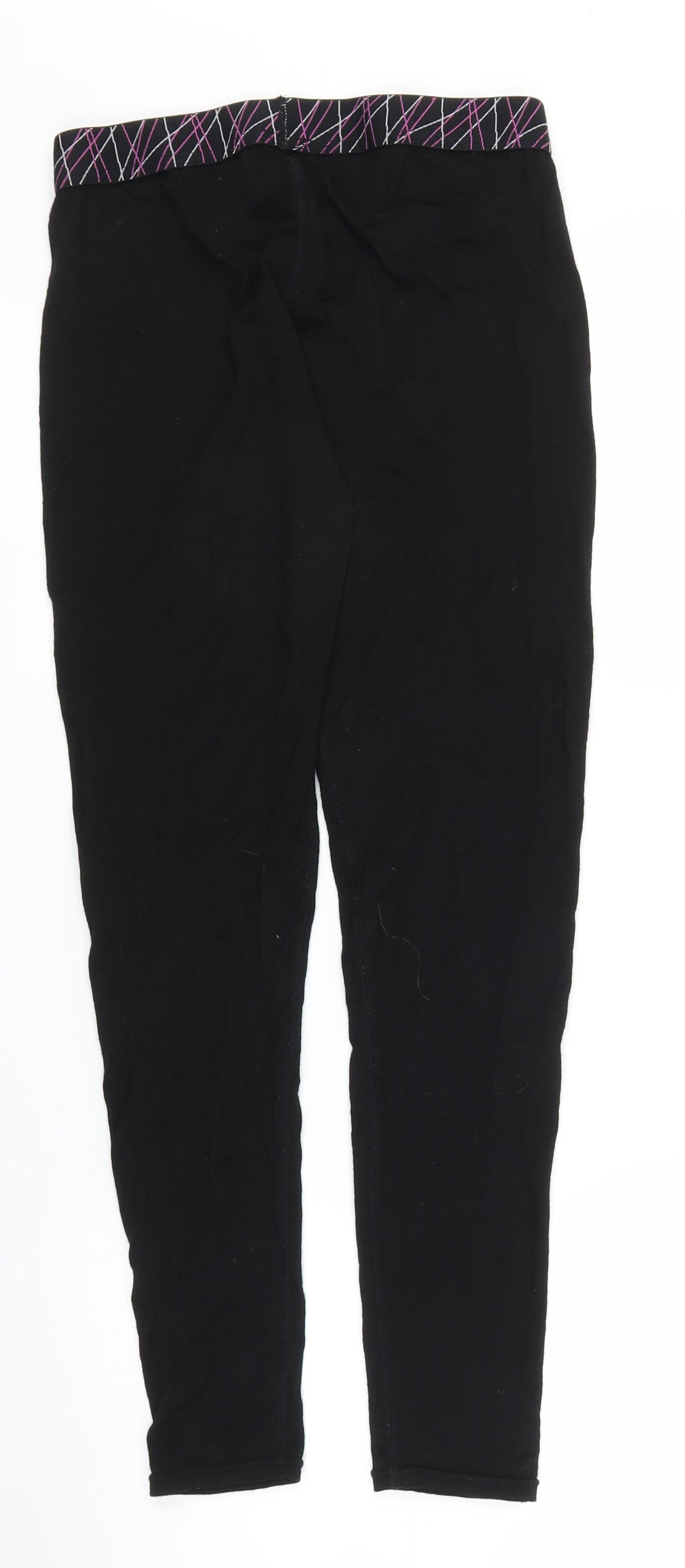 Crane Womens Black   Compression Leggings Size 10 L24 in