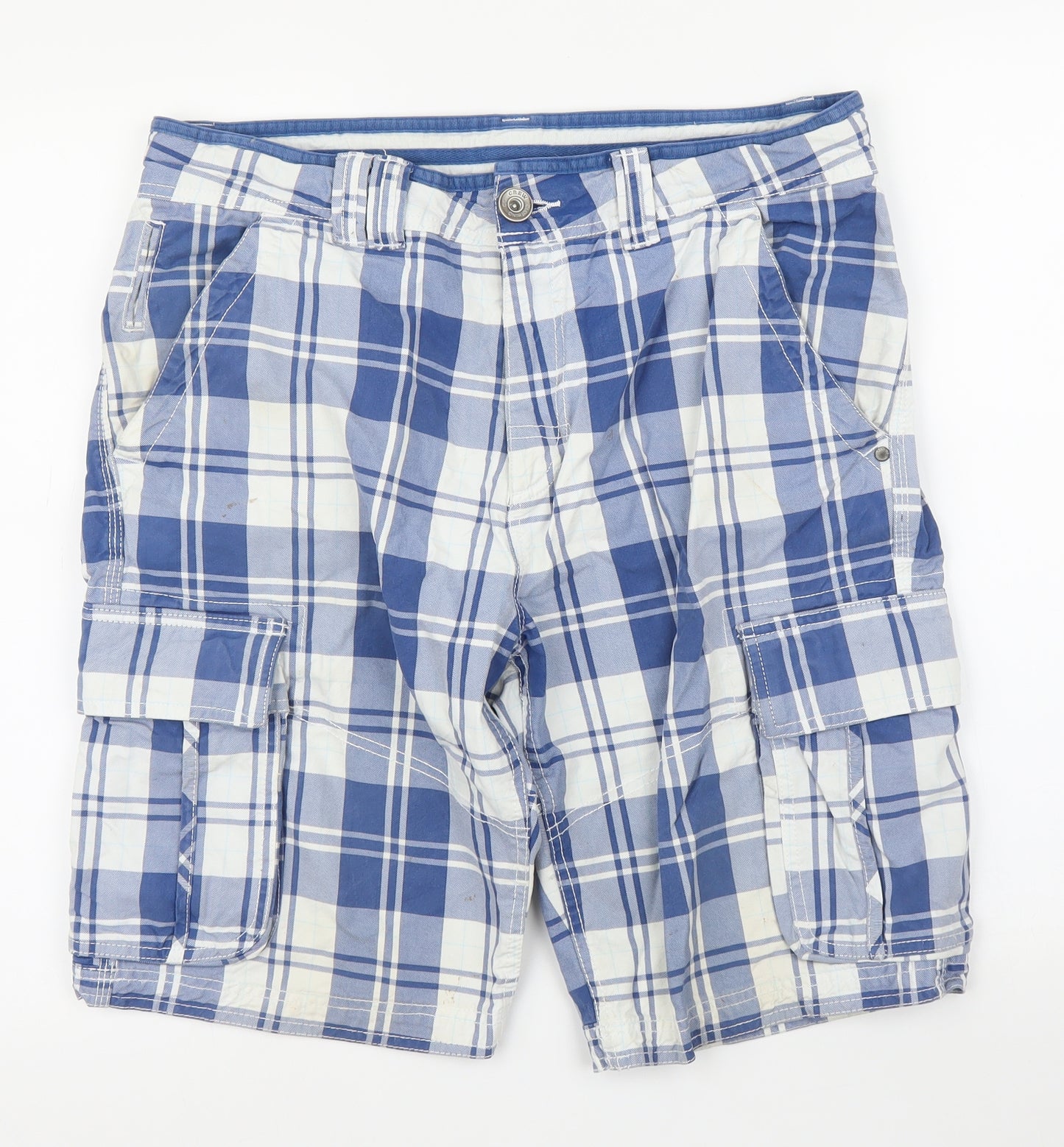 Crew Clothing Mens Blue Check  Bermuda Shorts Size 33 in