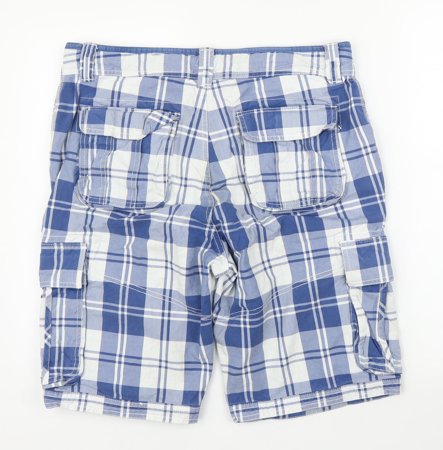 Crew Clothing Mens Blue Check  Bermuda Shorts Size 33 in