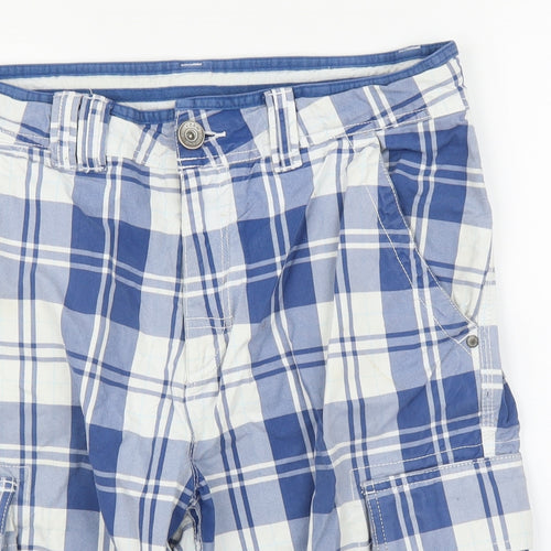 Crew Clothing Mens Blue Check  Bermuda Shorts Size 33 in