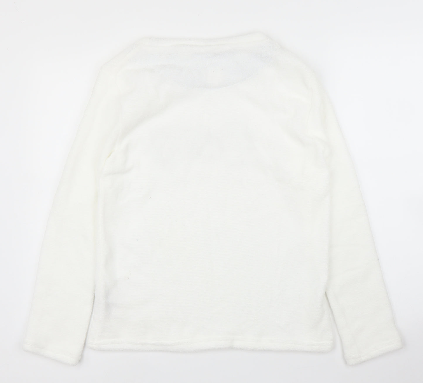 Preworn Womens White Solid  Top Pyjama Top Size M