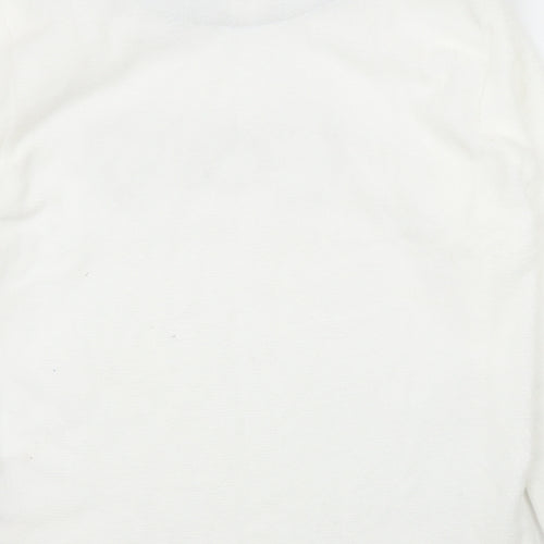 Preworn Womens White Solid  Top Pyjama Top Size M