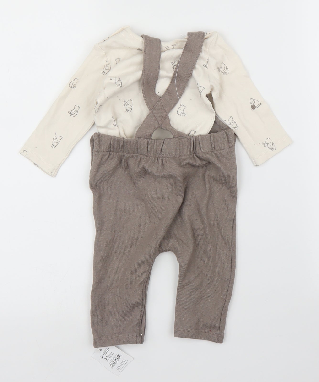 George Baby Brown   Babygrow One-Piece Size 3-6 Months  - Winnie the Pooh, Two piece
