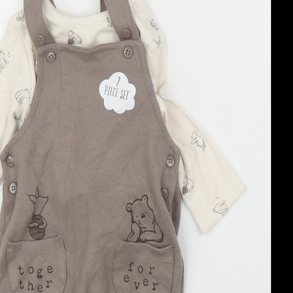 George Baby Brown   Babygrow One-Piece Size 3-6 Months  - Winnie the Pooh, Two piece