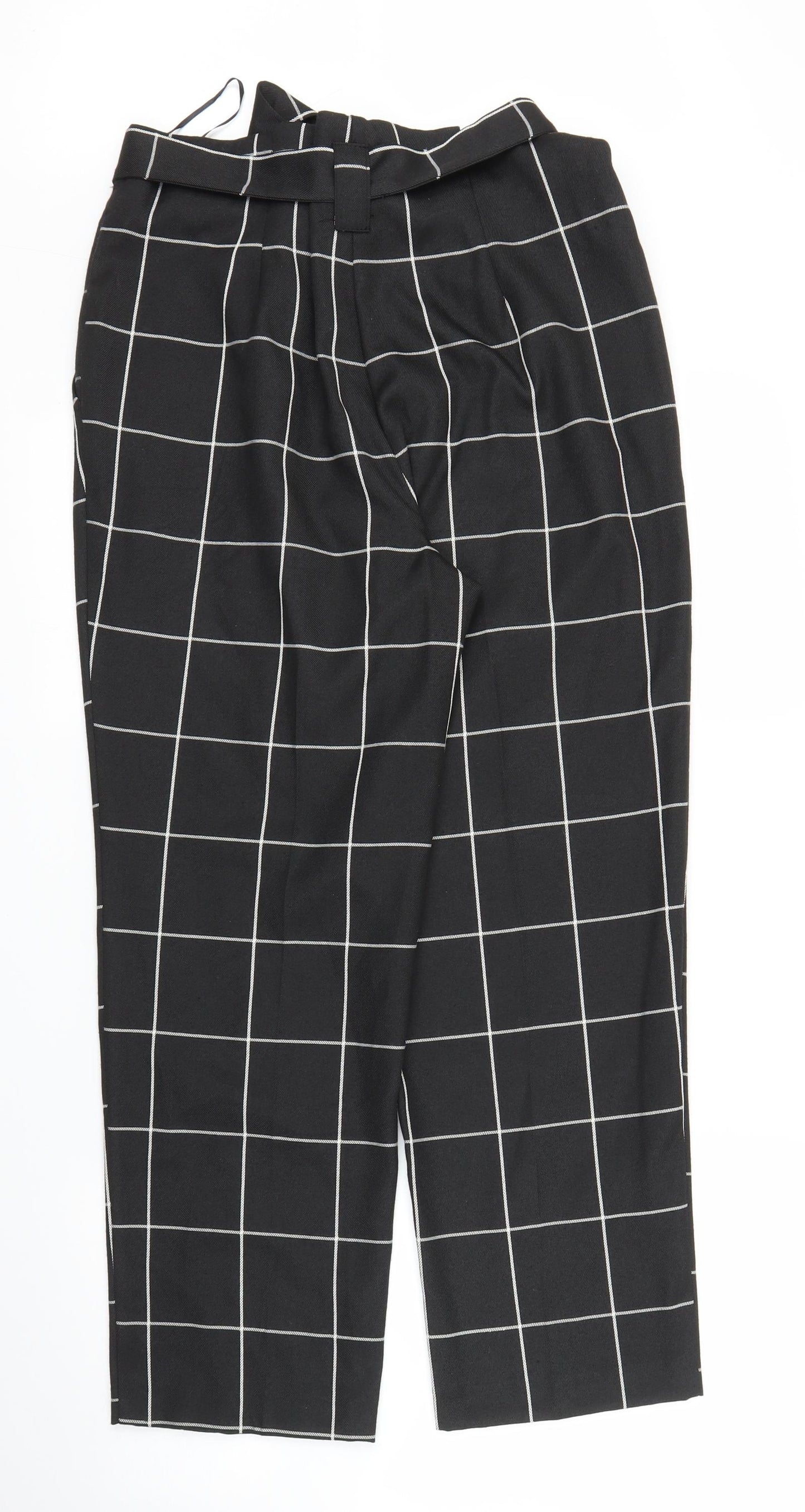 Primark Womens Black Check  Capri Trousers Size 14 L23 in