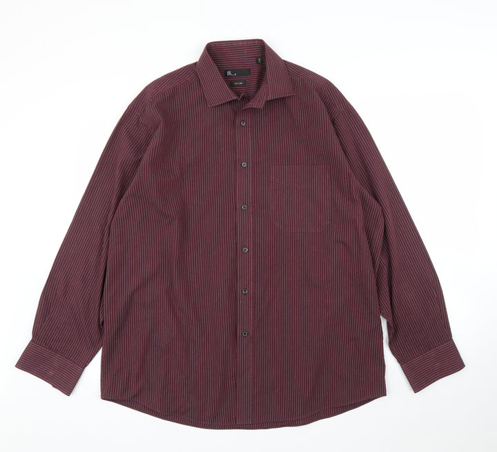 BHS Mens Purple Striped   Button-Up Size 16