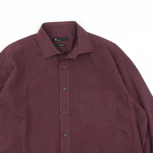 BHS Mens Purple Striped   Button-Up Size 16