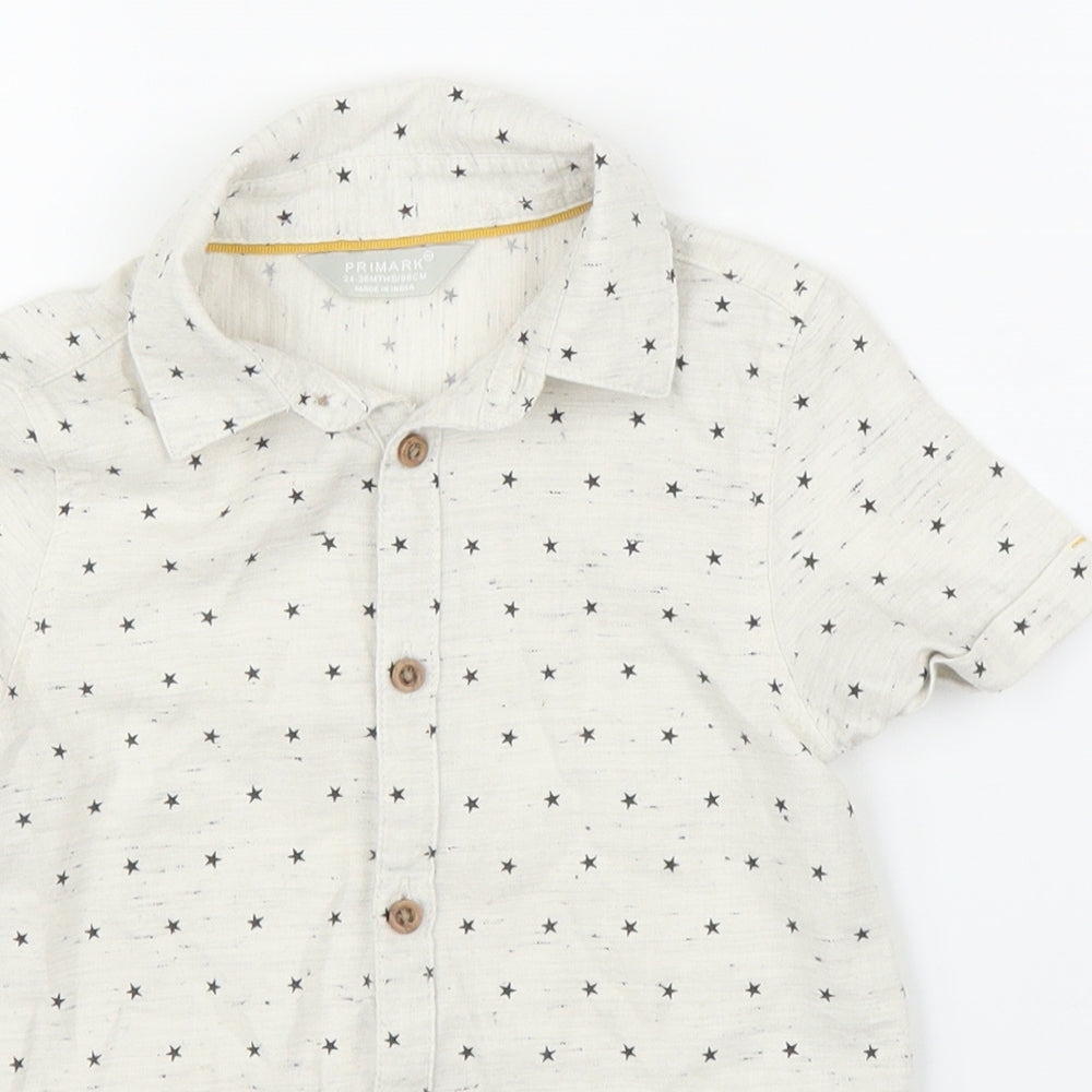 Primark Boys Beige   Basic Button-Up Size 2 Years