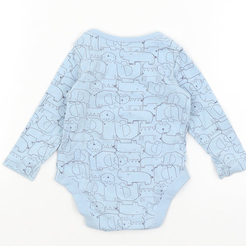 Preworn Baby Blue   Romper One-Piece Size 6-9 Months  - Animals