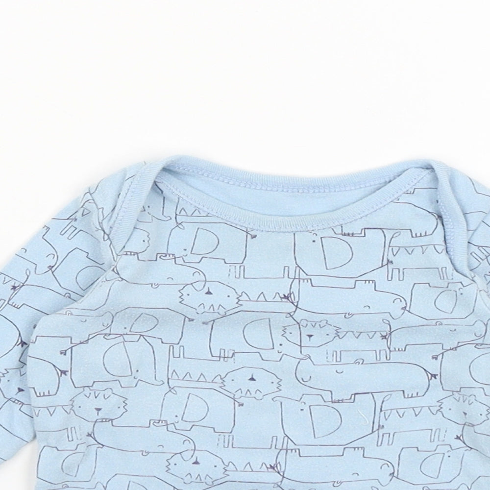 Preworn Baby Blue   Romper One-Piece Size 6-9 Months  - Animals