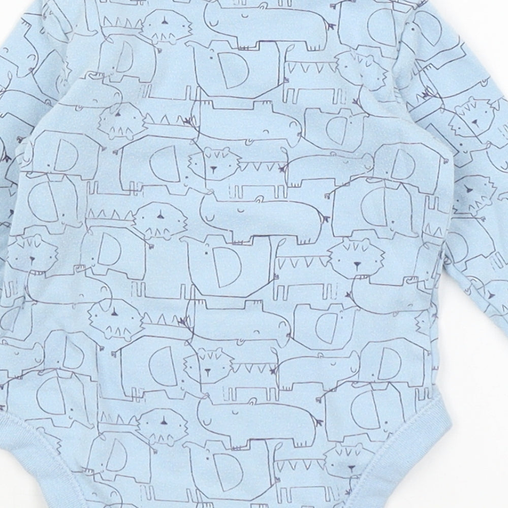 Preworn Baby Blue   Romper One-Piece Size 6-9 Months  - Animals