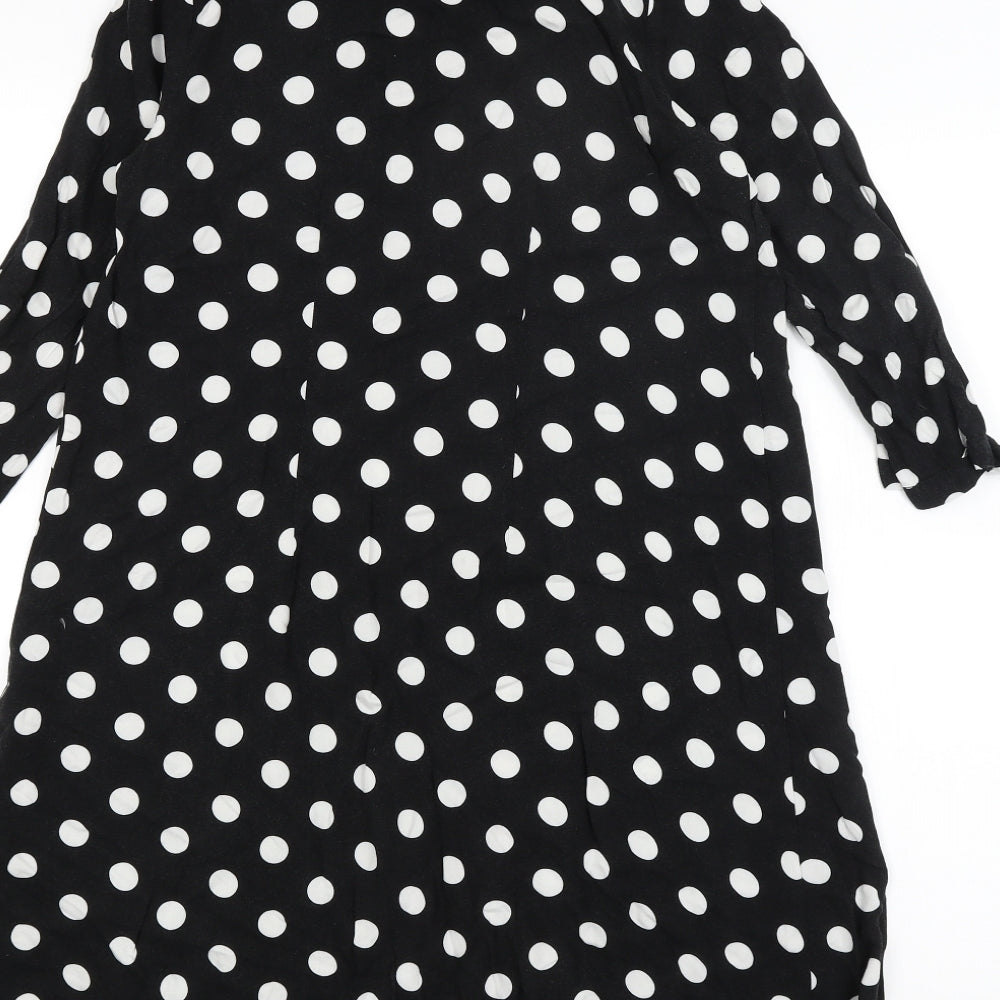 Primark Womens Black Polka Dot  Shirt Dress  Size 4