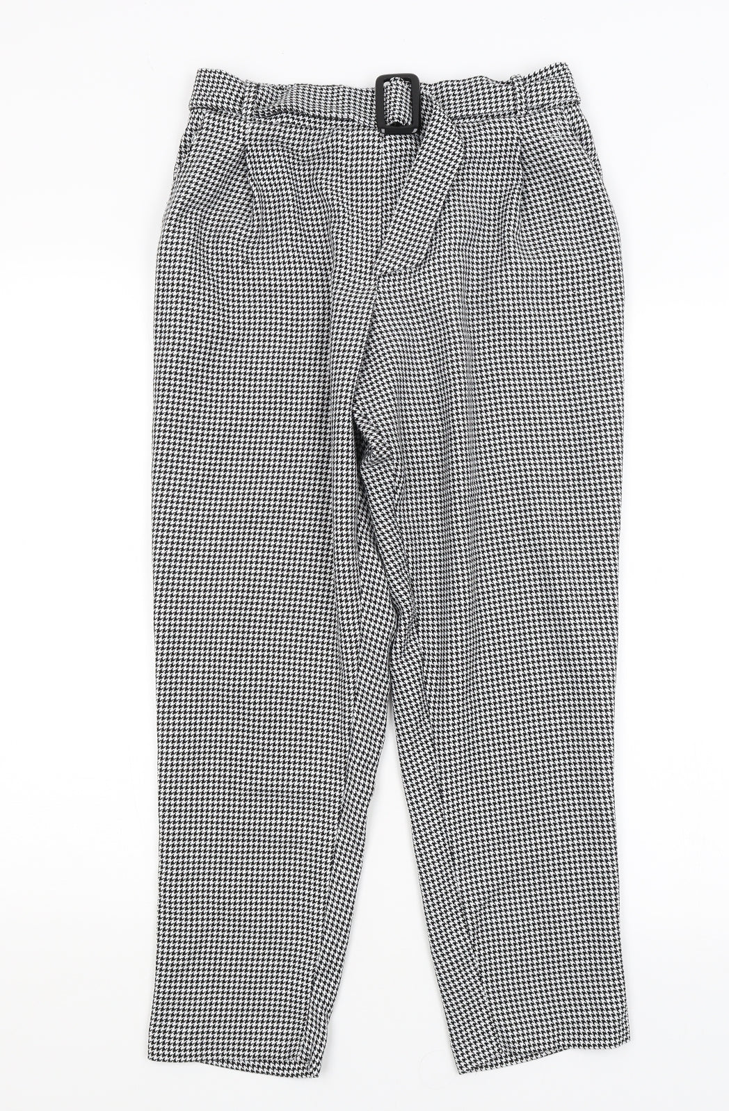New Look Womens Black Houndstooth  Trousers  Size 10 L25 in