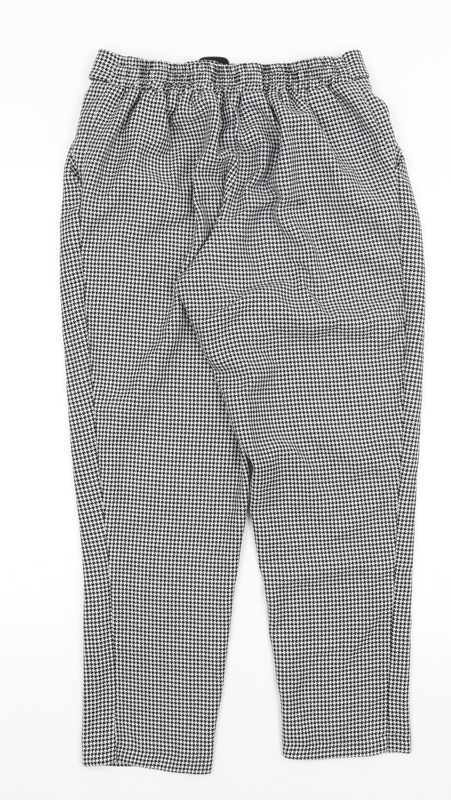 New Look Womens Black Houndstooth  Trousers  Size 10 L25 in