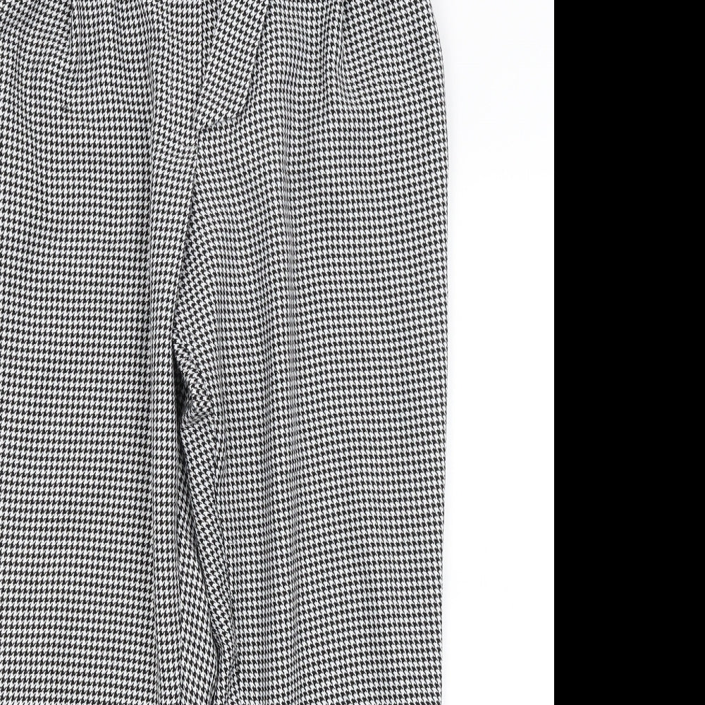 New Look Womens Black Houndstooth  Trousers  Size 10 L25 in