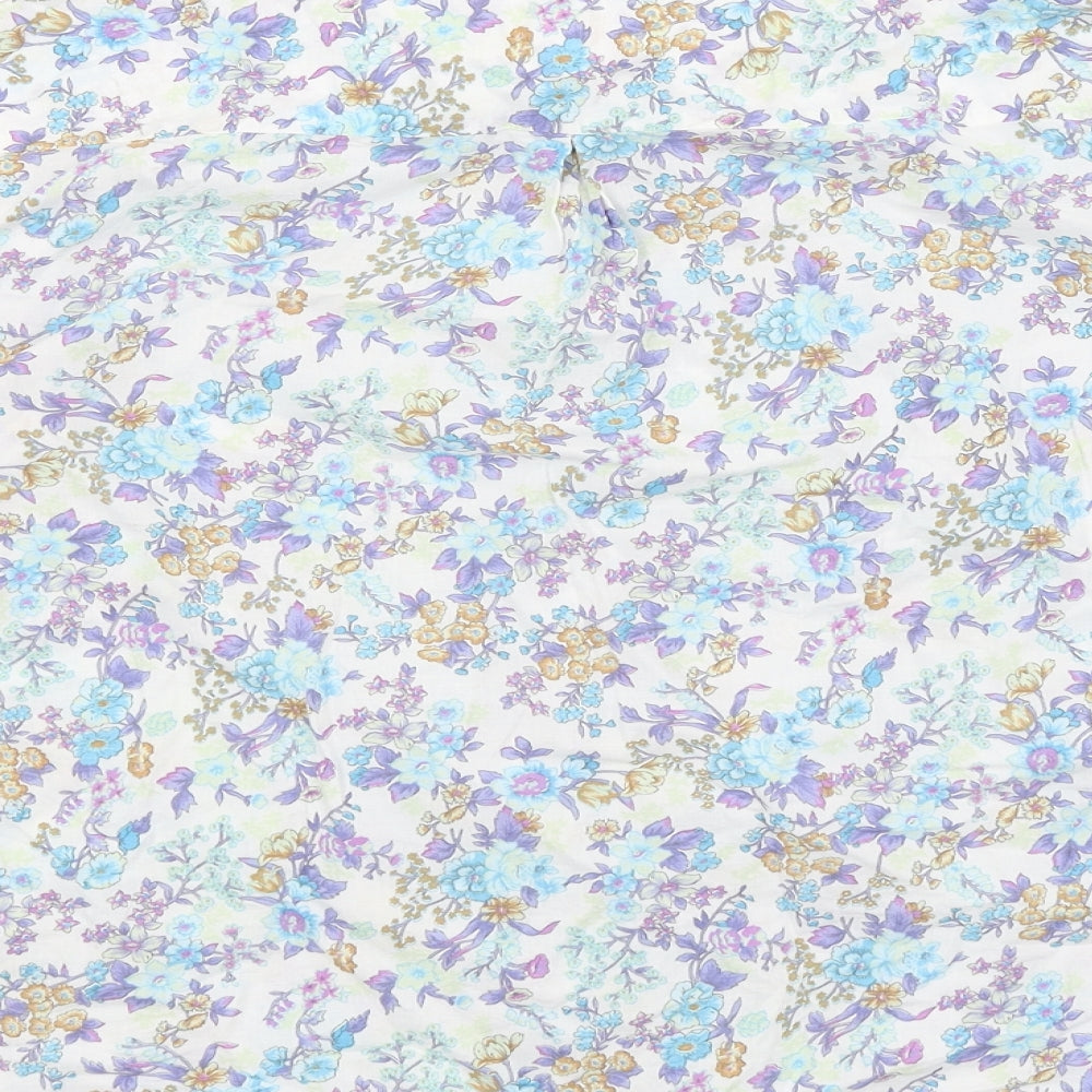 M&S Womens White Floral  Basic Button-Up Size 16