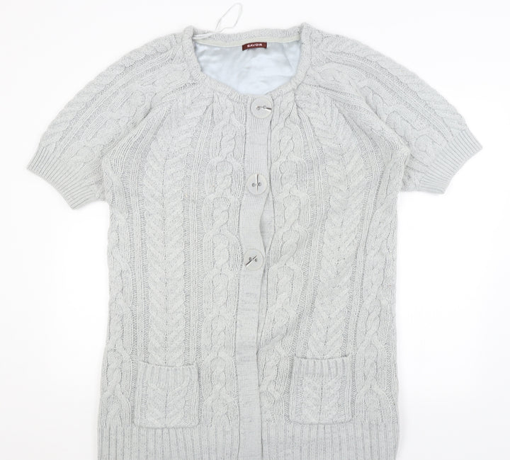 Savoir Womens Grey Cardigan Jumper Size M