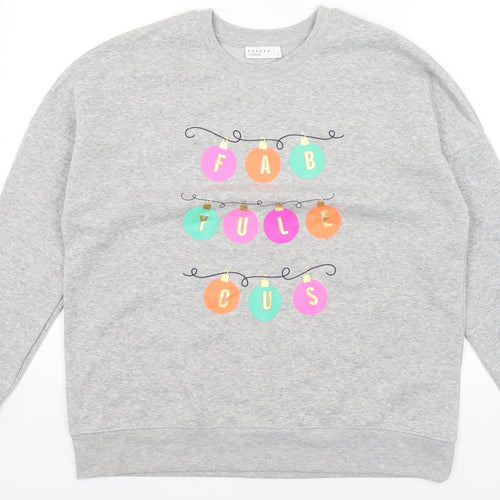 Papaya Womens Grey   Pullover Jumper Size L  - Fab - Yule- Ous