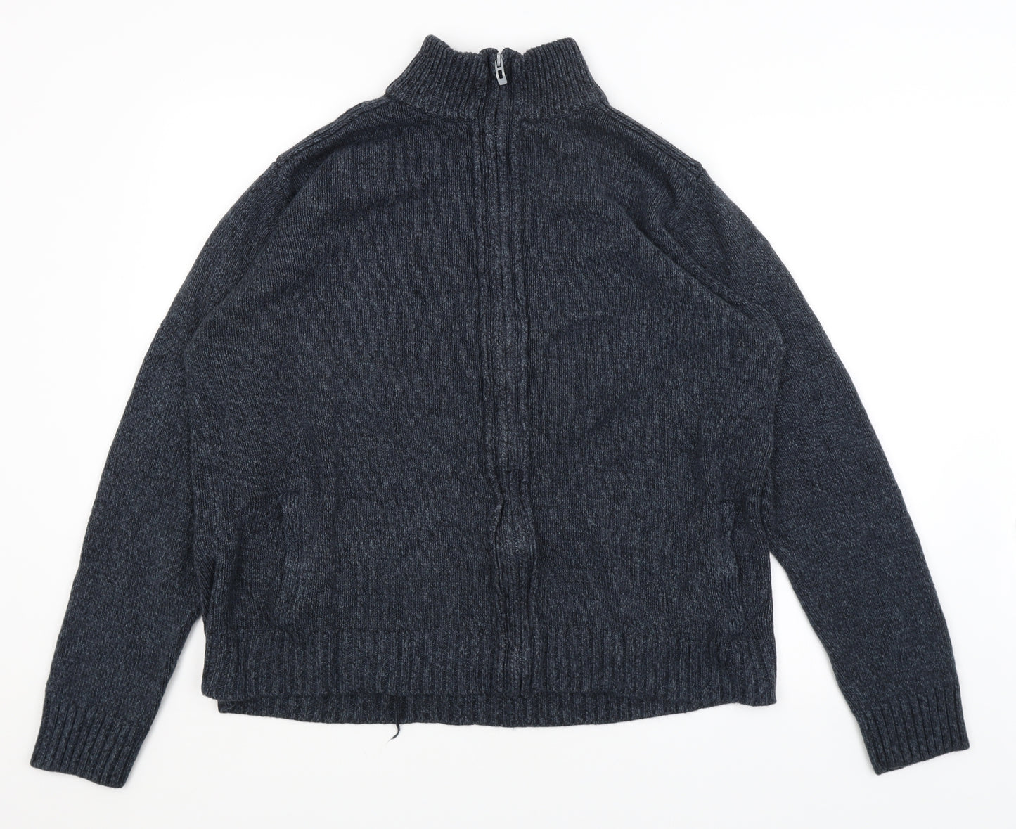 M&S Mens Blue   Full Zip Jumper Size L