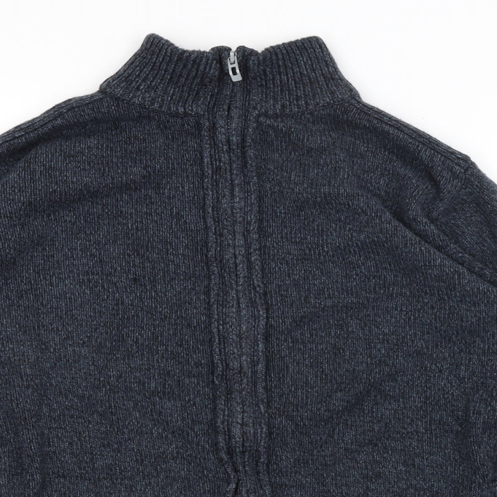 M&S Mens Blue   Full Zip Jumper Size L