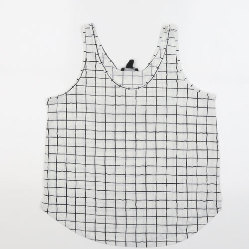 Atmosphere Womens White Check  Basic Tank Size 12