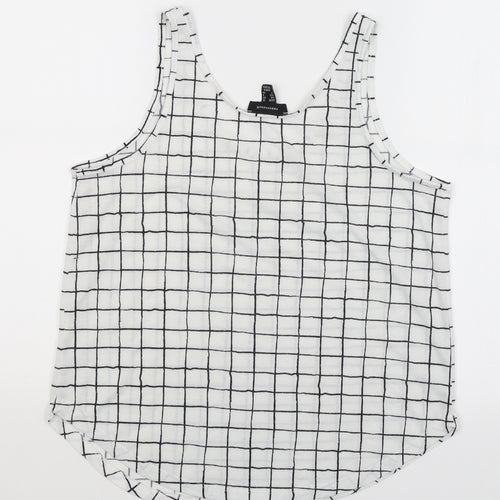 Atmosphere Womens White Check  Basic Tank Size 12