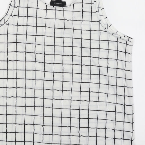 Atmosphere Womens White Check  Basic Tank Size 12