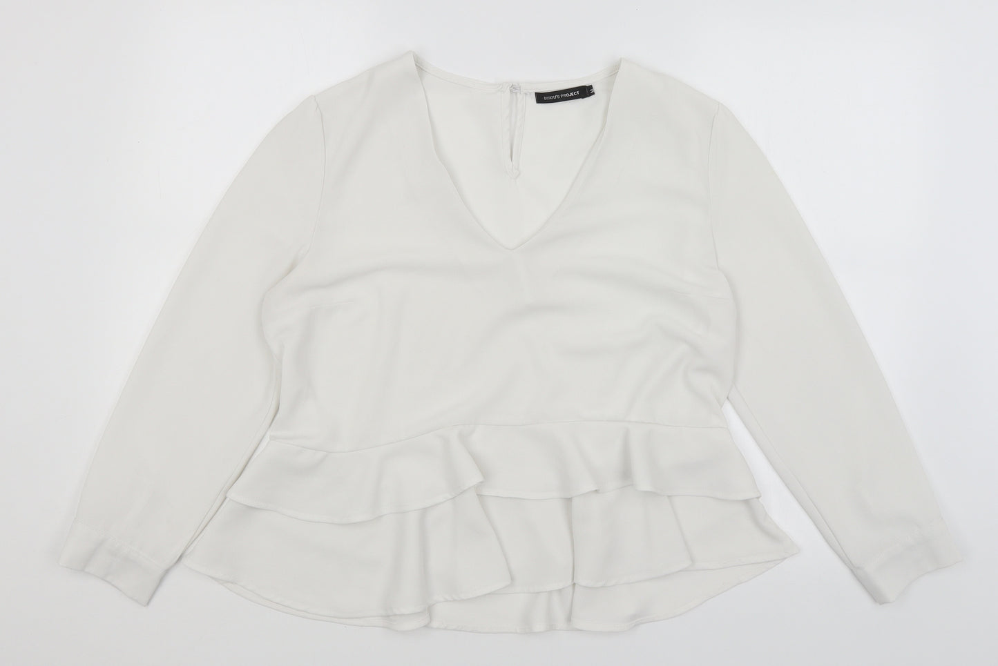 Bisou's Project Womens White   Basic Blouse Size M